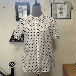 Vintage polka dot button up blouse